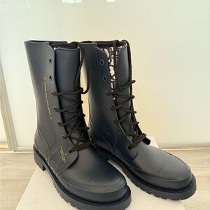 Stylish Navy Blue Lace-Up Women's Boots